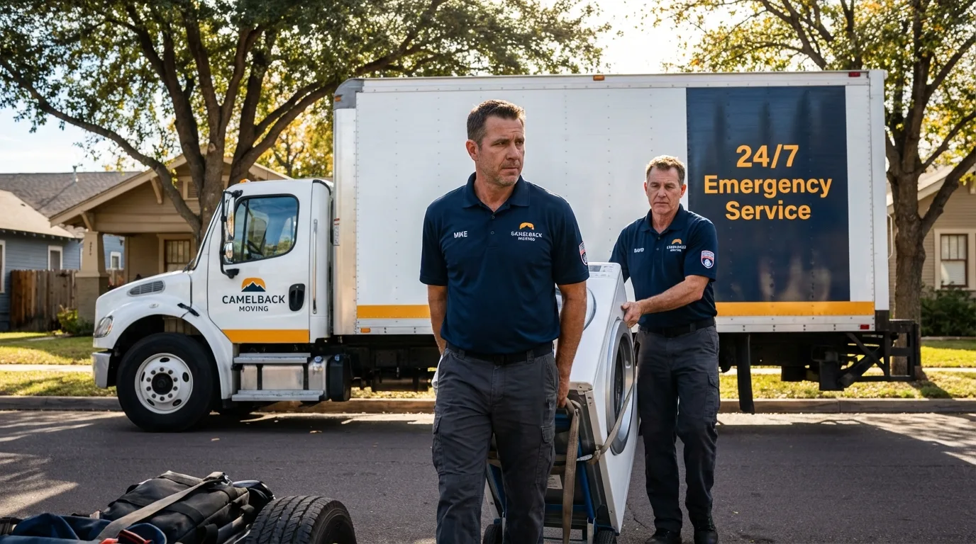 CamelBack Moving crew loading furniture in New York Mills, MN